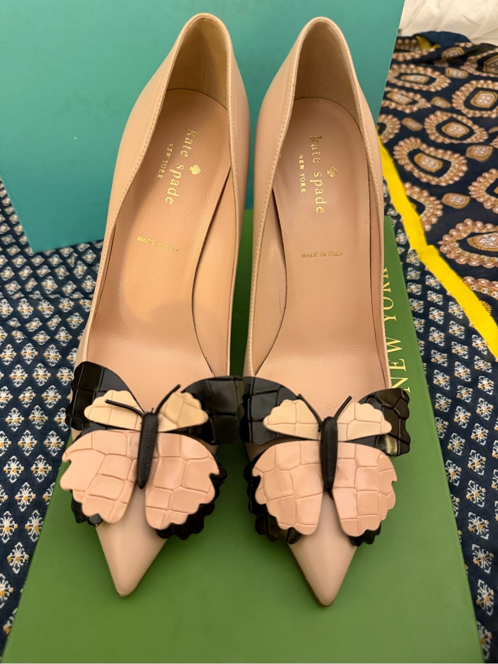 Kate Spade New York Laurie Butterfly Leather Pumps – Made in Italy – Size 7M